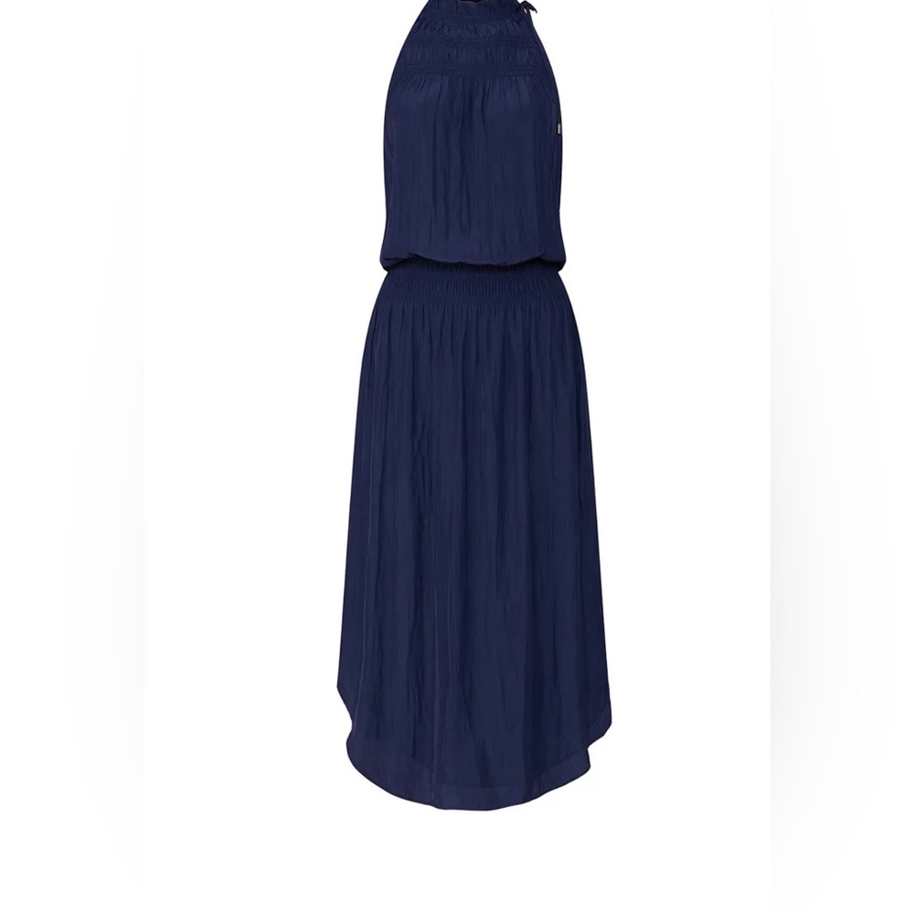 Ramy Brook Carlie Smocked-Waist Midi Dress ~ XS ~ Spring Navy Blue - Picture 11 of 12